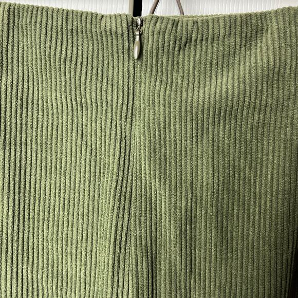 Halara High Waisted Back Zipper Split Hem 2-in-1 Corduroy Casual Skirt Green S - Picture 8 of 9
